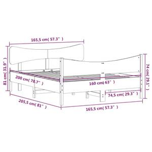 Bettgestell-K-18858 Braun - Holzwerkstoff - 166 x 81 x 206 cm