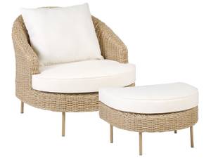 Chaise de jardin ARCILLE Beige - Bleu pétrole - Blanc