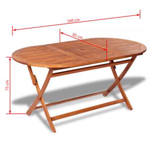 Garten-Essgruppe (7-teilig) 41815 Braun - Massivholz - Holzart/Dekor - 85 x 75 x 160 cm