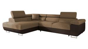 Ecksofa Torezio Braun - Ecke davorstehend links