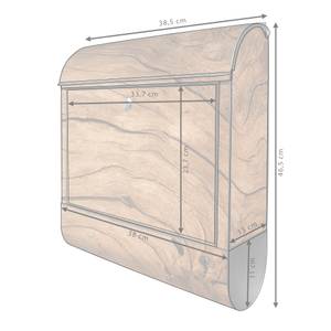 Briefkasten Stahl Trockenes Holz Schwarz - Metall - 38 x 46 x 13 cm