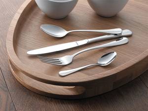 Dessertmesser Baguette 2er Set Silber - Naturfaser - 2 x 2 x 22 cm