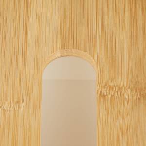 Weiße Tücherbox mit Bambusdeckel Braun - Weiß - Bambus - Kunststoff - 26 x 10 x 14 cm