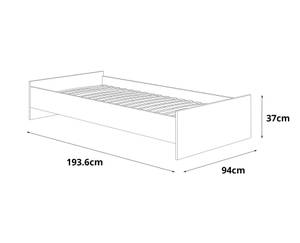 Modernes Einzelbett mit Kopfteil Braun - Holzwerkstoff - 194 x 37 x 94 cm