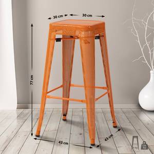 Tabouret de bar Fletcher Lot de 4 Orange