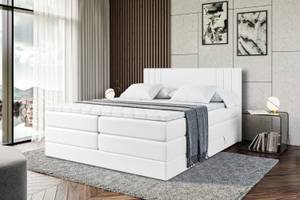 Boxspringbett IDRIKO KING Hochglanz Weiß - Breite: 140 cm