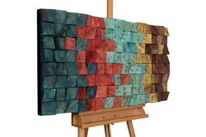 Tableau en bois Colours of Magic En partie en bois massif - 102 x 55 x 7 cm