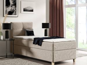 Einzelbett Boxspringbett Anter Mini Beige - Breite: 100 cm - Bettkasten links