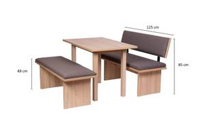 Essgruppe 'Die Stilvolle' Ti II(3er Set) Braun - Holzwerkstoff - Kunststoff - 48 x 85 x 125 cm