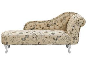 Chaise longue NIMES Beige - Blanc - Accoudoir monté à gauche (vu de face) - Angle à droite (vu de face) - Textile