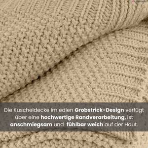 Strickdecke Kuscheldecke ✓OEKO-TEX Beige