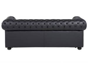 3-Sitzer Sofa CHESTERFIELD Schwarz - Braun - 195 x 70 x 75 cm