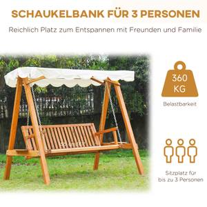 Hollywoodschaukel 01-0301 Braun - Massivholz - 130 x 185 x 210 cm