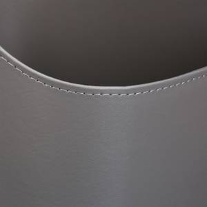 Panier à bois en similicuir gris foncé Gris - Métal - Papier - Matière plastique - 36 x 50 x 43 cm