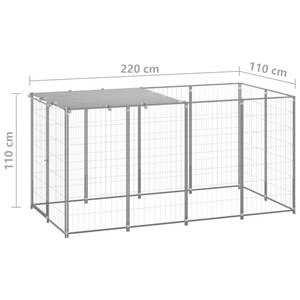 Hundekäfig 3008424 Silber - Tiefe: 220 cm