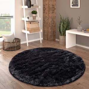 Hochflor-Teppich Silky 591 Schwarz - 160 x 160 cm