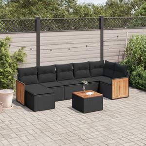 Gartensitzgruppe K6106(8-tlg) Schwarz - Massivholz - 69 x 62 x 62 cm