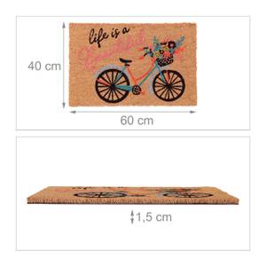 Kokos Fußmatte Fahrrad Schwarz - Braun - Pink - Naturfaser - Kunststoff - 60 x 2 x 40 cm