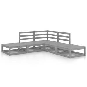 Garten-Lounge-Set (5-teilig) 3009914 Grau - Massivholz - Holzart/Dekor - 70 x 30 x 70 cm