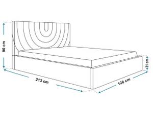 Polsterbett CORTI Creme - Breite: 128 cm