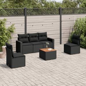 Gartensitzgruppe K1270(6-tlg) Schwarz - Massivholz - 69 x 62 x 66 cm