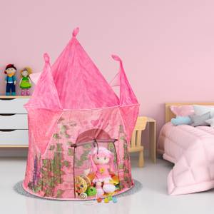 Spielzelt Mädchen Schloss Grün - Pink - Kunststoff - Textil - 102 x 142 x 102 cm