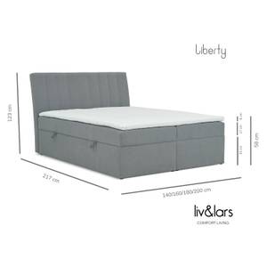 Boxspringbett Liberty Pocket Visco Beige - Breite: 200 cm