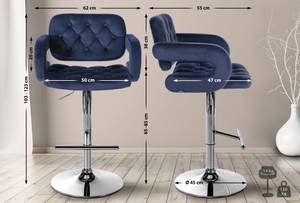 Barhocker Dublin Blau - Silber