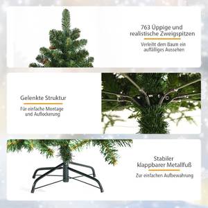 180cm Künstlicher Weihnachtsbaum Grün - Kunststoff - 122 x 180 x 122 cm