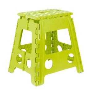 Tabouret pliable XL vert Vert - Blanc - Matière plastique - 39 x 39 x 32 cm