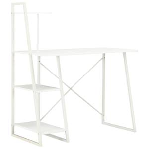Schreibtisch Weiß - Metall - Massivholz - 102 x 117 x 102 cm