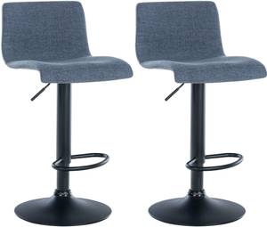 Tabouret de bar Branford Lot de 2 Bleu - Textile