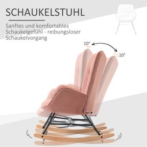 Schaukelstuhl mit Polsterung 839-217PK Pink - Textil - 70 x 96 x 65 cm