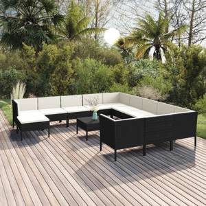 Meubles de jardin (lot de 13) 3094528 Noir - Métal - Polyrotin - 60 x 35 x 60 cm