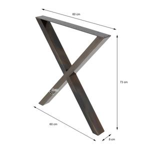 Tischbeine 2er Set X-Design 60x73 cm Metall - 8 x 72 x 60 cm