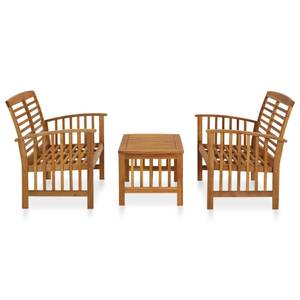 Garten-Lounge-Set (3-teilig) 3057972 Braun - Massivholz - Holzart/Dekor - 50 x 43 x 102 cm