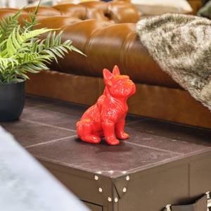 Statue chien boston terrier H22cm - HARU Rouge - Porcelaine - 19 x 22 x 12 cm