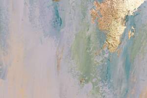 Acrylbild handgemalt Spuren des Himmels Beige - Türkis - Massivholz - Textil - 75 x 100 x 4 cm