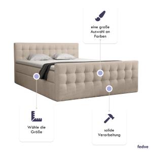 Boxspringbett Pumikas Lux Beige - Breite: 140 cm