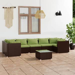 Salon de jardin (lot de 8) 3013633-20 Marron - Vert - Métal - Polyrotin - 70 x 60 x 70 cm