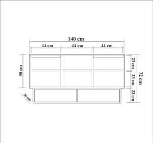 Kommode Deulofe Braun - Holzwerkstoff - 36 x 72 x 140 cm