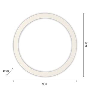 LED Deckenleuchte PURE Lines Round Grau - Metall - 50 x 4 x 50 cm