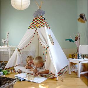 Tipi Zelt buntes Muster 120x120x150cm Textil - 150 x 150 x 120 cm