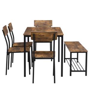 Essgruppe Natur (6er Set) Braun - Holzwerkstoff - Metall - 70 x 75 x 110 cm