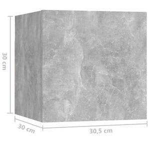 Nachttisch mit trendigem Design Grau - Holzwerkstoff - 30 x 30 x 31 cm