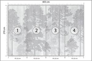 Fototapete Bäume im Nebel ABSTRAKTION 405 x 270 x 270 cm