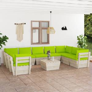 Garten-Lounge-Set (10-teilig) 3016490-23 Grün - Hellgrün