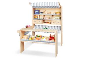 Marktstand Lucy, grau Braun - Holzwerkstoff - 107 x 127 x 95 cm