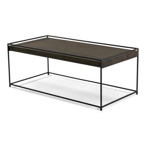 Couchtisch Thin Wood 120 Walnut Schwarz Schwarz - Metall - 120 x 46 x 60 cm