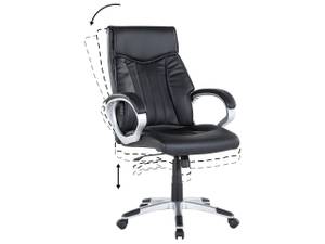 Fauteuil de bureau TRIUMPH Noir - Argenté - Cuir synthétique - 68 x 111 x 68 cm